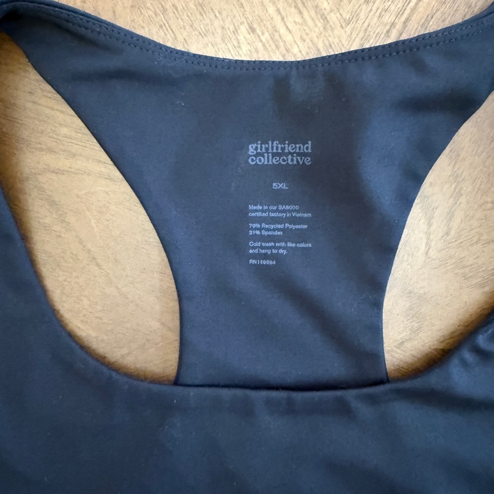 Girlfriend Collective Midnight Racerback Top - Picture 2 of 3